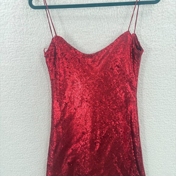 Zara Red sequin mini dress NWT Size S - Picture 6 of 13